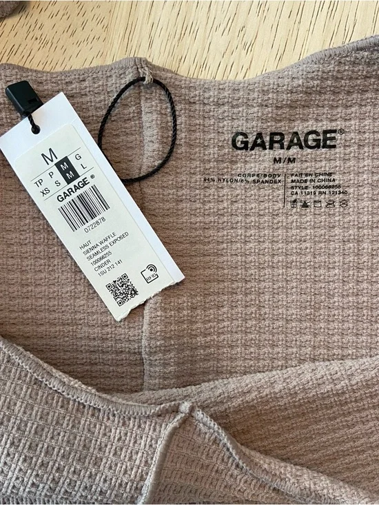 Garage NWT Super Soft Brown Taupe Crop Top Women’s Size Medium - Picture 4 of 5